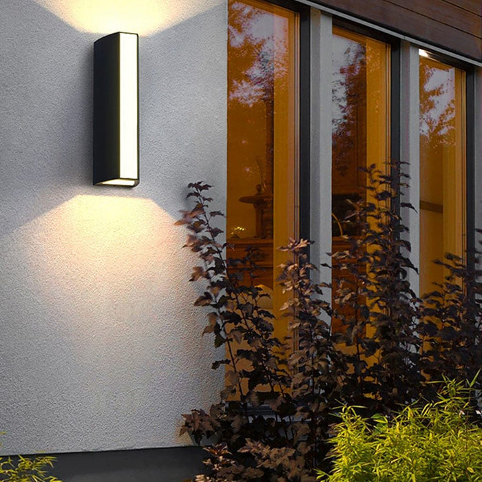 Modern Chic Outdoor Wall Lamp with Up and Down Lighting, IP65 Waterproof Aluminum Structure, Ideal for Walkways, Porches, Patios, and Poolside Gardens-ErisView-6