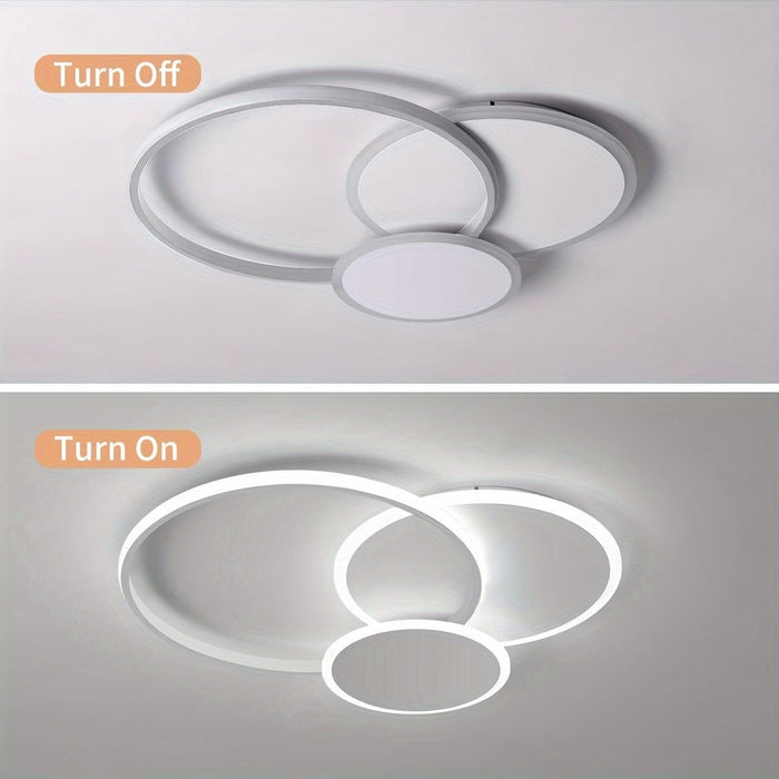 Modern Circle LED Flush Mount Ceiling Light, Dimmable Chandelier Ceiling Lighting for Living Dining Room Bedroom Kitchen-ErisView