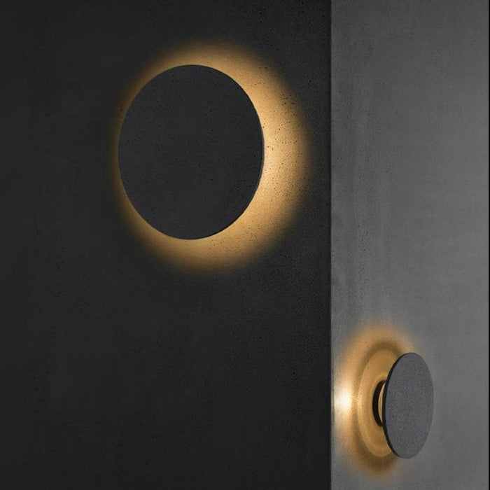 Modern Concrete Outdoor Wall Light with Moon Eclipse Effect, Available in Regular and Large Sizes for Stunning Nighttime Illumination-ErisView-3