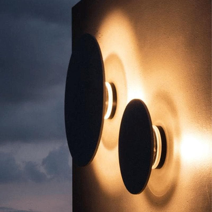 Modern Concrete Outdoor Wall Light with Moon Eclipse Effect, Available in Regular and Large Sizes for Stunning Nighttime Illumination-ErisView-9