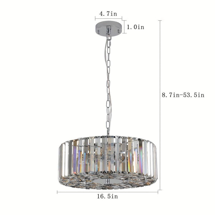 Modern Crystal Chandelier Pendant Light for Living Room, Luxury Round Cristal Lamp Pendant Light Home Decor Light Fixture-ErisView