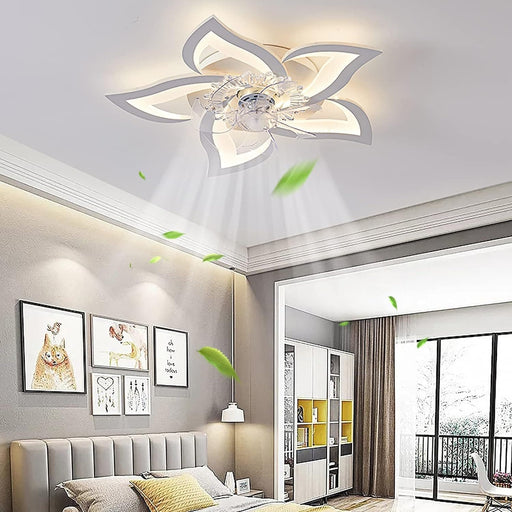 Modern Dimmable Flower Ceiling Fan with Light and Remote APP Control, Ceiling Fan for Bedroom Children's Room-2-ErisView