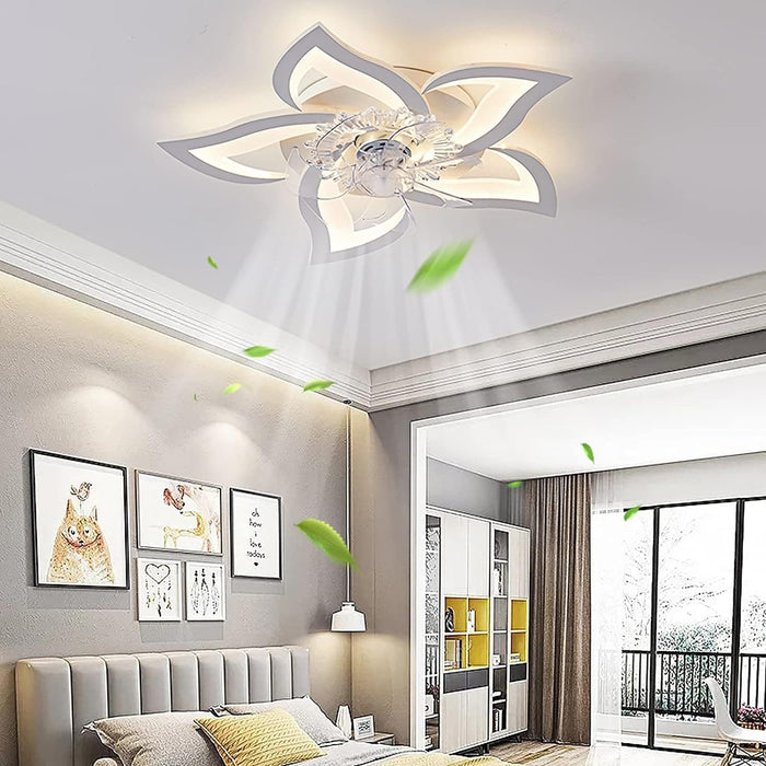 Modern Dimmable Flower Ceiling Fan with Light and Remote APP Control, Ceiling Fan for Bedroom Children's Room-2-ErisView