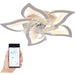 Modern Dimmable Flower Ceiling Fan with Light and Remote APP Control, Ceiling Fan for Bedroom Children's Room-1-ErisView