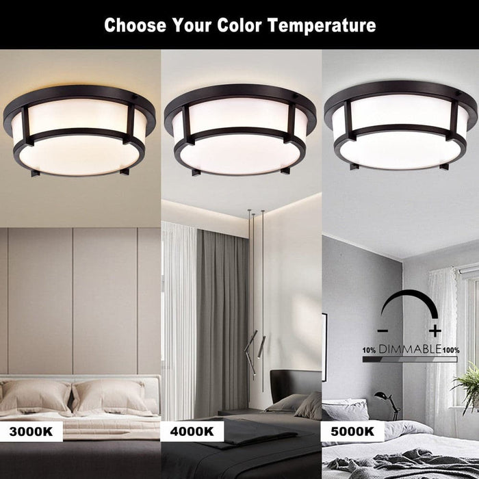 Modern Dimmable LED Ceiling Light, Round Flush Mount Ceiling Light with Circle Acrylic Lamp Shade for Living Room Bedroom Dining Room Office Hallway Closet Balcony-ErisView