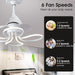 Modern Flower Ceiling Fan Light with Remote, Unique Mini Chandelier Ceiling Fan, Small Dimmable Fandelier Ceiling Fan Light with Reversible Blades-4-ErisView