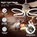 Modern Flower Ceiling Fan Light with Remote, Unique Mini Chandelier Ceiling Fan, Small Dimmable Fandelier Ceiling Fan Light with Reversible Blades-5-ErisView