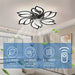 Modern Flower-Shaped Ceiling Fan with LED Light Remote Control, Smart Ceiling Fan for Living Room Bedroom Dining Room Kitchen-ErisView