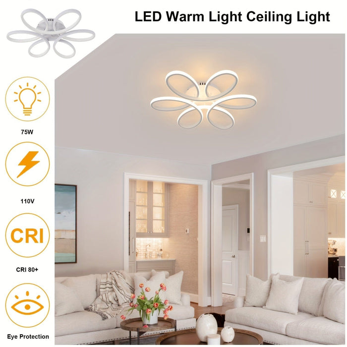 Modern Flower-Shaped LED Flush Mount Ceiling Light for Dining Room Living Room Bedroom-ErisView