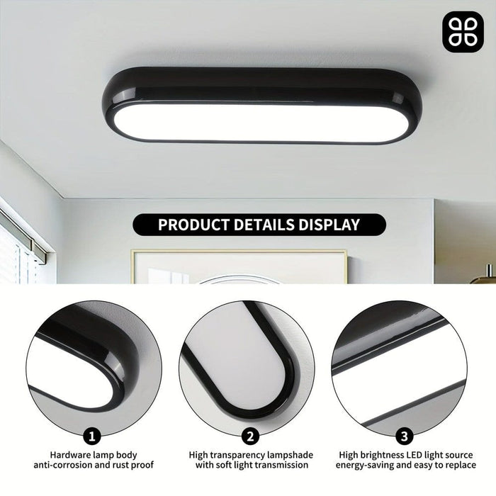 Modern Flush Mount LED Linear Ceiling Light Ceiling Lamp, Wraparound-Shaped Ceiling Light Fixture for Hallway Kitchen Dining Room Closet-ErisView