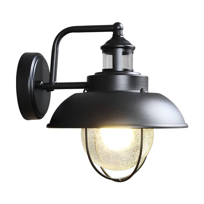 Modern Industrial Outdoor Porch Light with Bubble Glass Shade, Weatherproof LED Wall Sconce for Front Door, Backyard, Garage, and More-ErisView-7