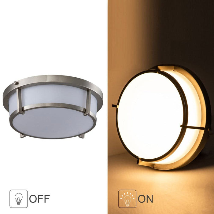 Modern LED Flush Mount Ceiling Light, White Dimmable Flush Mount Light with Circle Acrylic Lamp Shade for Living Room Bedroom Dining Room Office Hallway Closet Balcony-ErisView