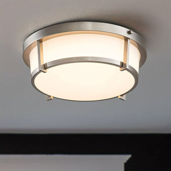 Modern LED Flush Mount Ceiling Light, White Dimmable Flush Mount Light with Circle Acrylic Lamp Shade for Living Room Bedroom Dining Room Office Hallway Closet Balcony-ErisView