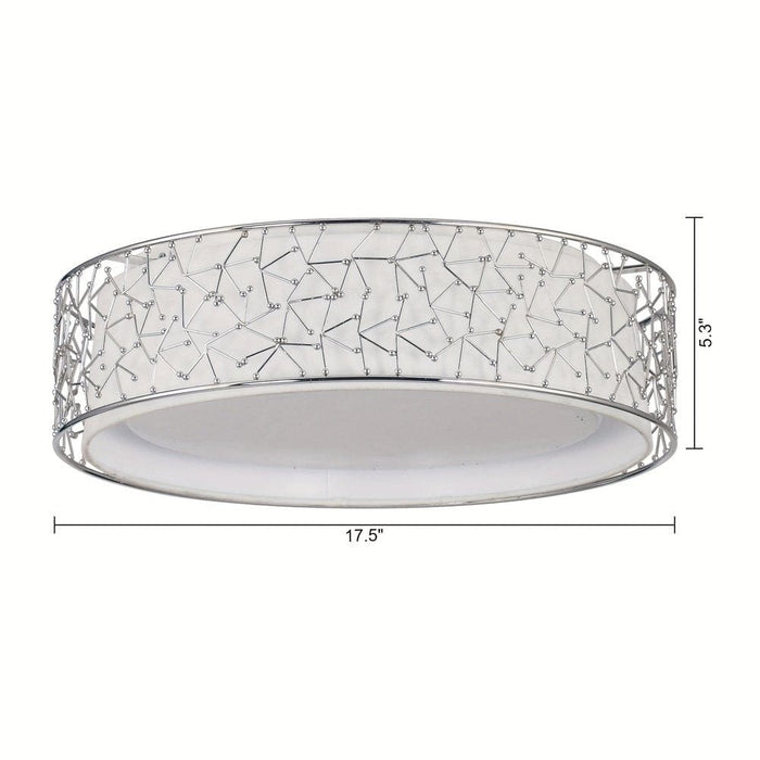 Modern LED Flush Mount Light, White Round Ceiling Light Fixture with Cage ErisView