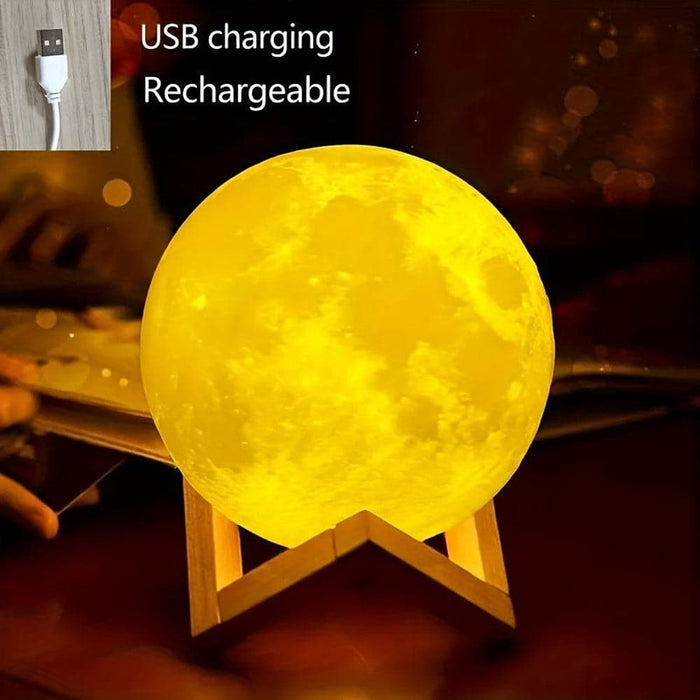 Modern LED Moon-Shaped Desk Lamp, Globe Night Light with Stand for Reading Home Decor-ErisView