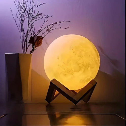 Modern LED Moon-Shaped Desk Lamp, Globe Night Light with Stand for Reading Home Decor-ErisView