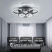 Modern Low Profile Ceiling Fan and Light, Smart Fancy Ceiling Fans, Black Flush Mount Fandelier Ceiling Fan -2-ErisView