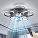 Modern Low Profile Ceiling Fan and Light, Smart Fancy Ceiling Fans, Black Flush Mount Fandelier Ceiling Fan -1-ErisView