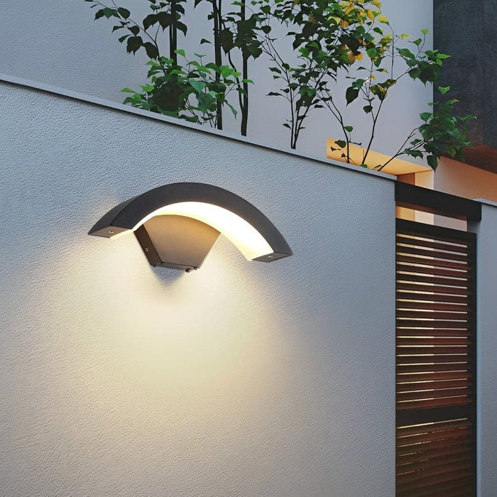 Modern Motion Sensor Outdoor Wall Light with Stylish Moon Curved Design, Durable Aluminum Build, Ideal for Patio, Garden, Balcony, and Indoor Use-ErisView-2