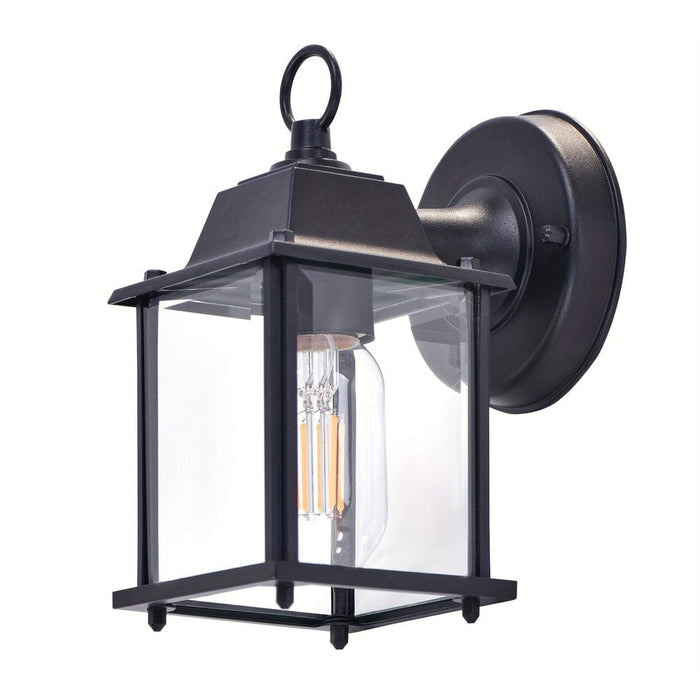 Modern Outdoor Wall Lantern Light, Waterproof Rustproof Durable Hallway Garden Doorway Porch Patio Gargage Lighting Wall Lamp-Black-ErisView