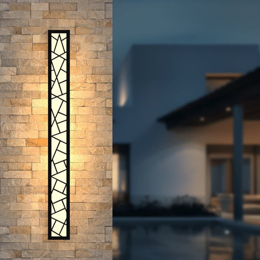 Modern Outdoor Wall Light, LED Long Stripe Wall Light,Outdoor Waterproof Hollow Carving Design Long Wall Light ErisView