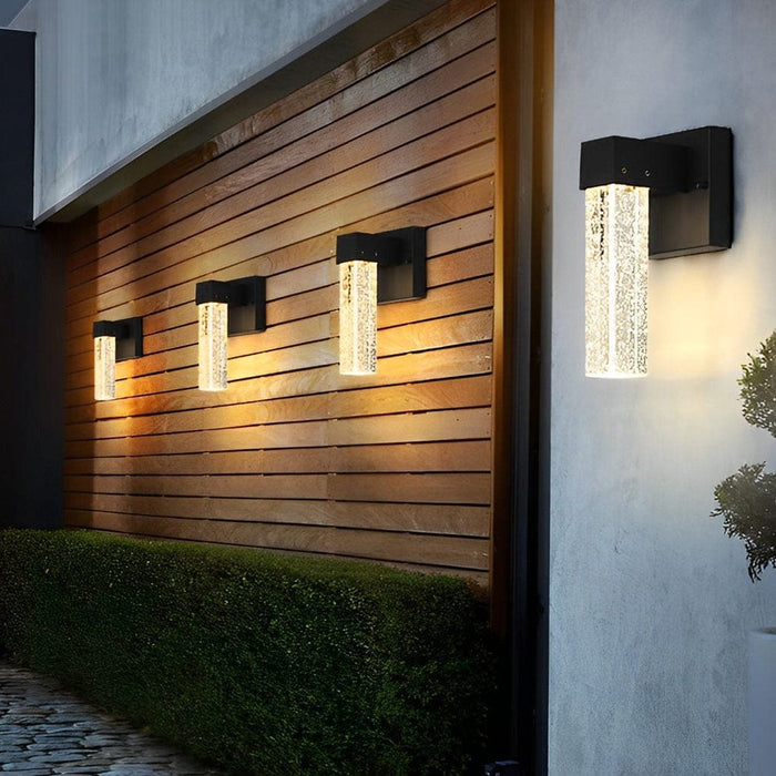 Modern Outdoor Wall Light with Unique Bubble Crystal Shade, Waterproof and Rustproof, Ideal for Garden, Patio, Balcony, and Yard Lighting-ErisView-1