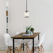 Modern Single Rectangle Pendant Light with Hammered Glass Lampshade-ErisView