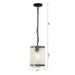 Modern Single Rectangle Pendant Light with Hammered Glass Lampshade-ErisView