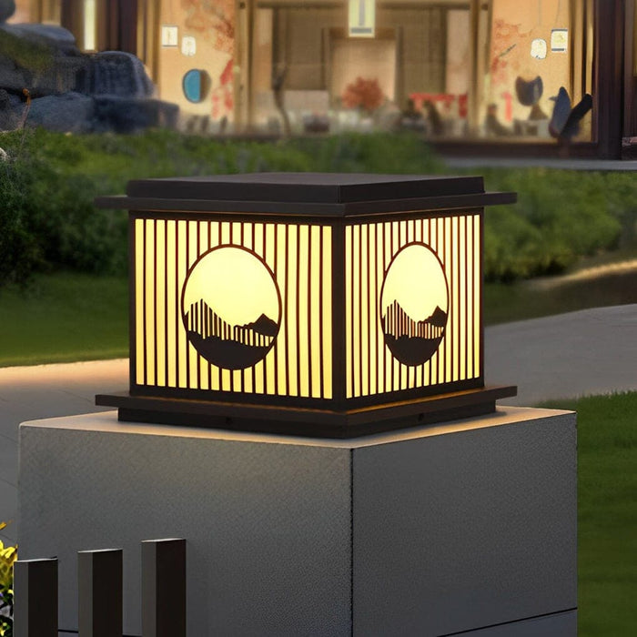 Modern Solar Outdoor Deck Post Lights, High Temperature Resistant, Waterproof, Rustproof with Imitation Marble Lampshade for Patio, Garden, and More-ErisView-4