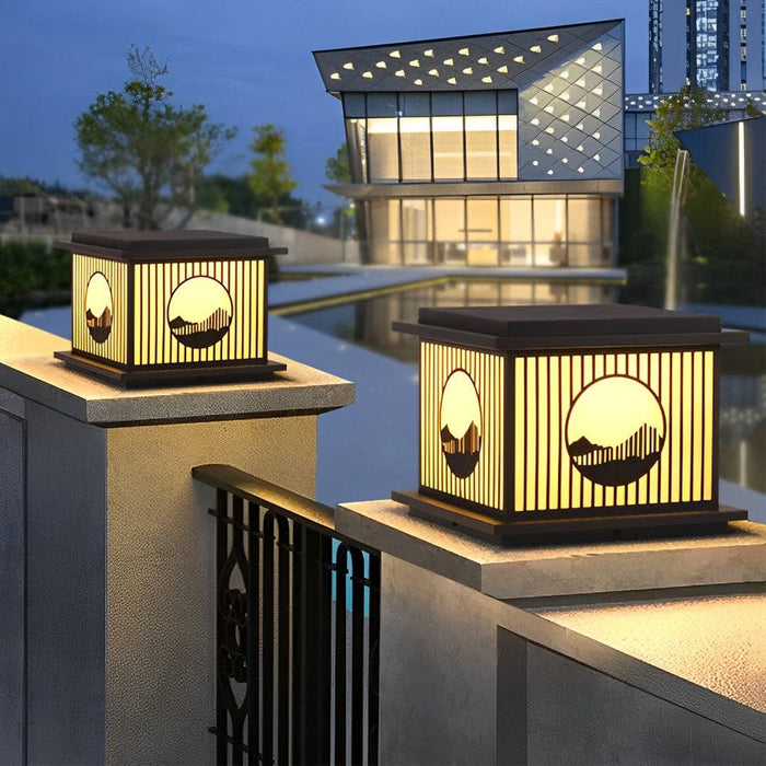 Modern Solar Outdoor Deck Post Lights, High Temperature Resistant, Waterproof, Rustproof with Imitation Marble Lampshade for Patio, Garden, and More-ErisView-15