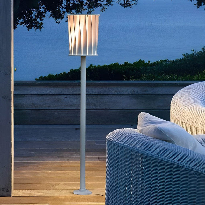 Modern Solar-Powered Stainless Steel Outdoor Floor Lamp with Rotating Design, Waterproof Casing, and Ambient Light for Terraces and Gardens-ErisView-10