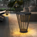 Modern Stainless Steel Outdoor Floor Lamp with Table, Water-Resistant, Energy-Saving LED, Farmhouse Charm for Garden or Patio-ErisView-1