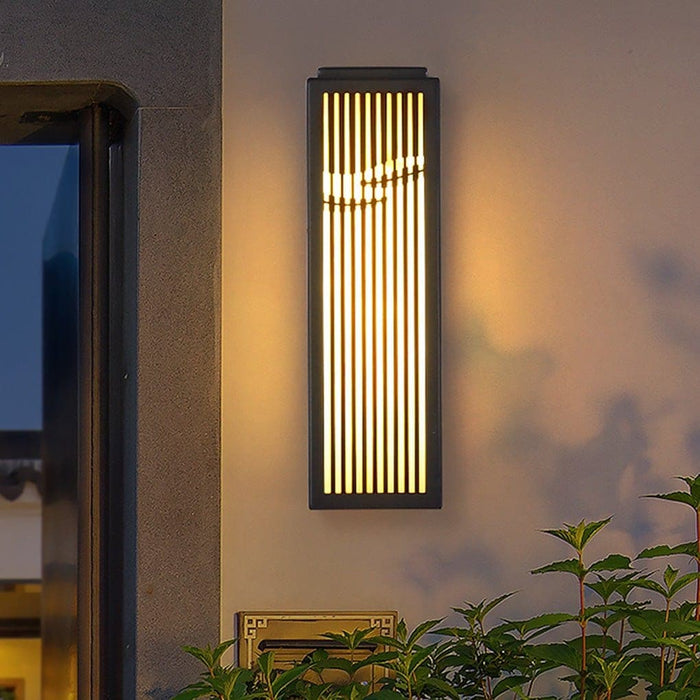 Modern Stainless Steel Outdoor Wall Light with Unique Hollow Pattern and Marble Lampshade for Courtyard, Gate, and Walkway Lighting-ErisView-15