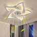 Modern Star-Shaped LED Ceiling Fan with Light and Remote Control, Dimmable Ceiling Fan for Living Room Bedroom Kitchen-White-ErisView