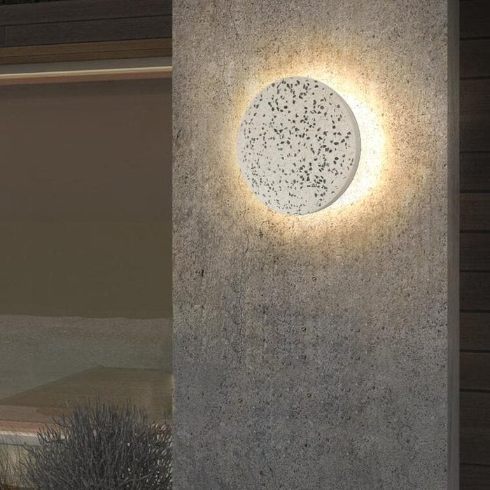 Modern Terrazzo Outdoor Wall Lights with Marble-Style Frames and Integrated LED, Available in White, Pink, Blue, or Black, 5 Sq. Meter Illumination-ErisView-12