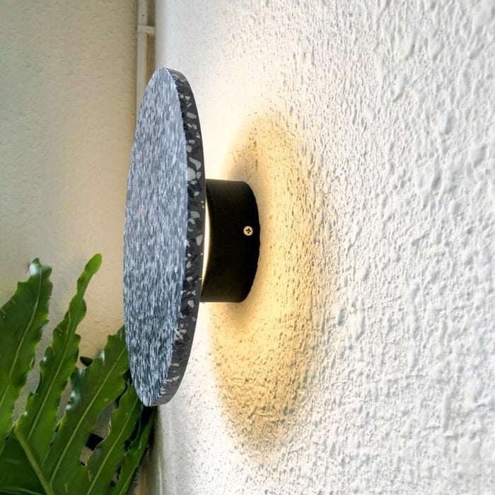 Modern Terrazzo Outdoor Wall Lights with Marble-Style Frames and Integrated LED, Available in White, Pink, Blue, or Black, 5 Sq. Meter Illumination-ErisView-11