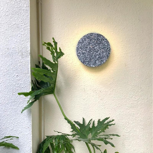 Modern Terrazzo Outdoor Wall Lights with Marble-Style Frames and Integrated LED, Available in White, Pink, Blue, or Black, 5 Sq. Meter Illumination-ErisView-1