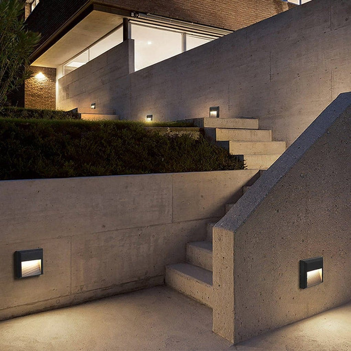 Modern Waterproof Outdoor Step Light with Staircase Design, Even Light Distribution, and Long-Lasting Milky White Lampshade for Home and Public Spaces-ErisView-6