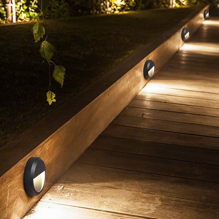 Modern Waterproof Outdoor Step Light with Staircase Design, Even Light Distribution, and Long-Lasting Milky White Lampshade for Home and Public Spaces-ErisView-1