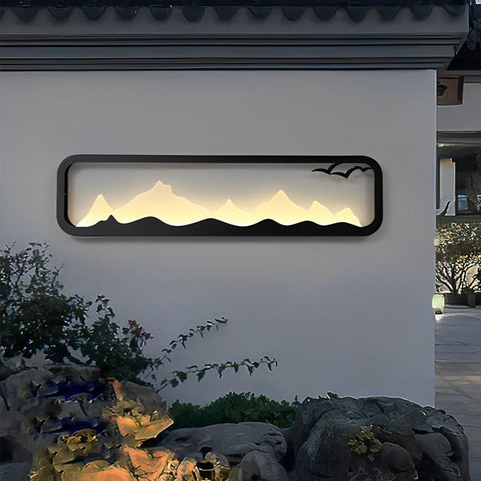 Mountain Silhouette Outdoor Wall Light, Waterproof, Rust-Proof LED Sconce with High Brightness for Cozy Outdoor Spaces-ErisView-11