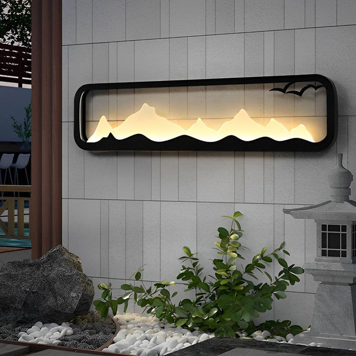 Mountain Silhouette Outdoor Wall Light, Waterproof, Rust-Proof LED Sconce with High Brightness for Cozy Outdoor Spaces-ErisView-12