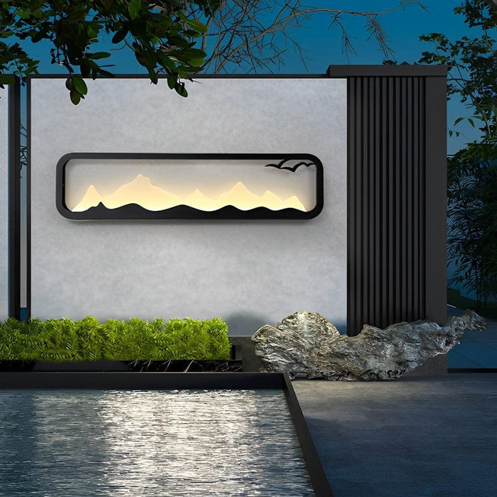 Mountain Silhouette Outdoor Wall Light, Waterproof, Rust-Proof LED Sconce with High Brightness for Cozy Outdoor Spaces-ErisView-13