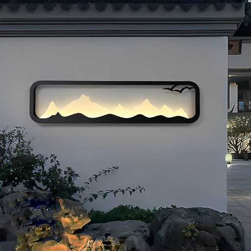 Mountain Silhouette Outdoor Wall Light, Waterproof, Rust-Proof LED Sconce with High Brightness for Cozy Outdoor Spaces-ErisView-1