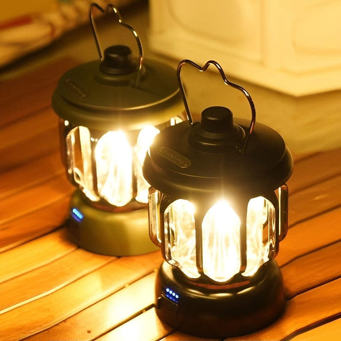 Multifunctional Retro Outdoor Camp Lantern with Adjustable Brightness, Fast Charging, and Power Bank Feature for Warm Tent Lighting-ErisView-8