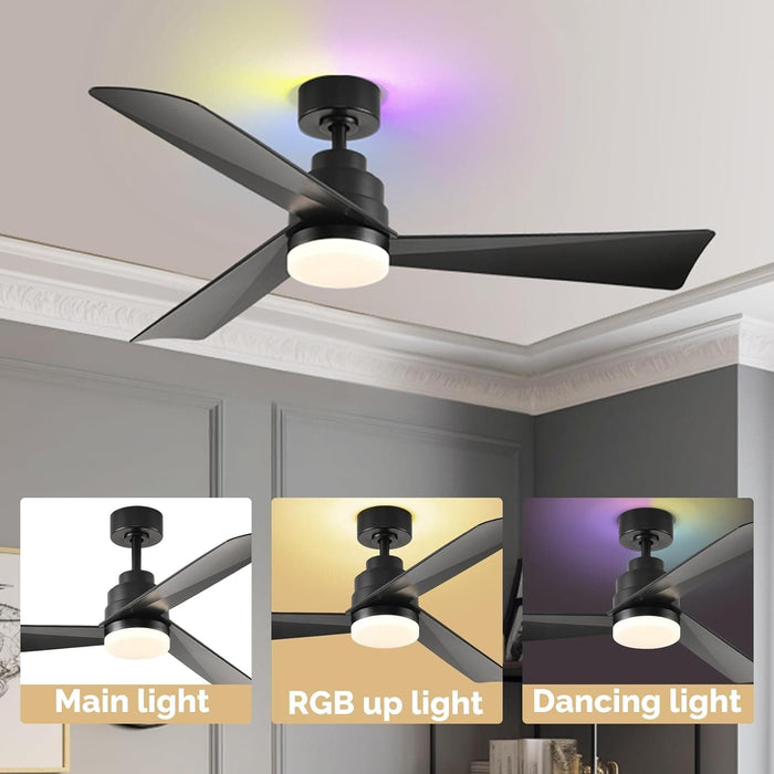 Outdoor Fans with Lights and Remote Control, Dimmable RGB Ceiling Fan for Bedroom Living Room, Outdoor Fan for Patio-3-ErisView