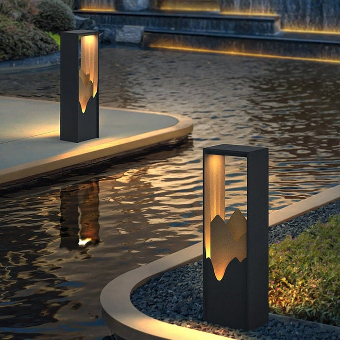 Outdoor LED Garden Light with Mountain Scenery Art Design, Waterproof, Energy Efficient, Warm Romantic Lighting for Garden Architecture-ErisView-2