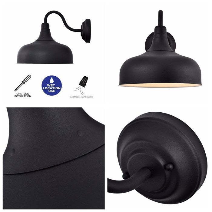 Outdoor Matte Black LED Dimmable Barn Light Wall Light-ErisView