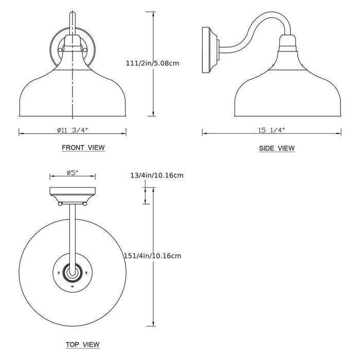 Outdoor Matte Black LED Dimmable Barn Light Wall Light-ErisView