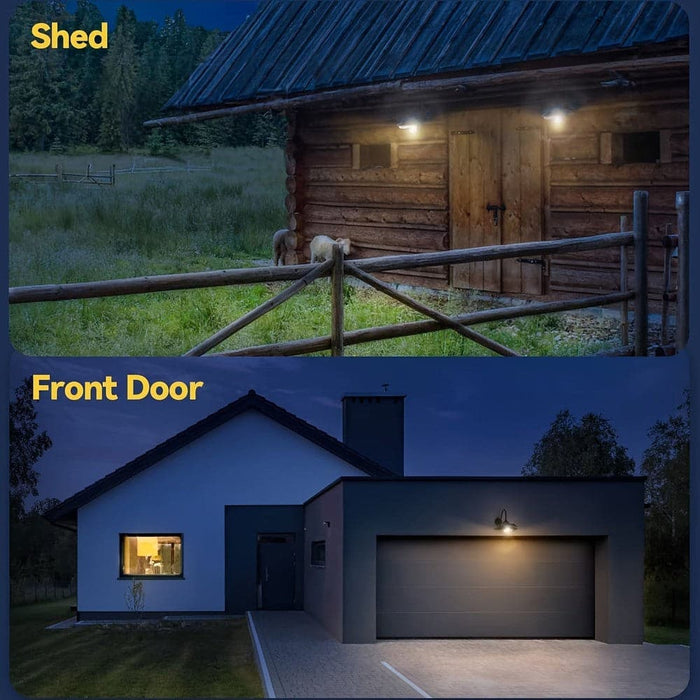 Outdoor Motion Sensor Wall Light, Waterproof Solar Barn Light, Farmhouse Exterior Gooseneck-Shaped Light for Yard Garage Patio Wall-ErisView