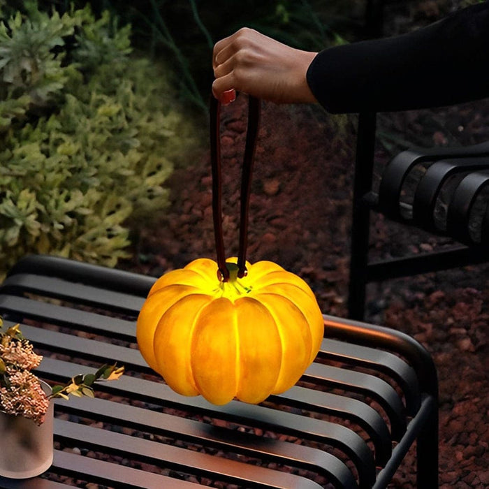 Outdoor Pumpkin-Shaped Resin Garden Lamp with IP65 Waterproof Rating, LED Light Source, and Durable Leather Handle for Playful and Reliable Yard Lighting-ErisView-12